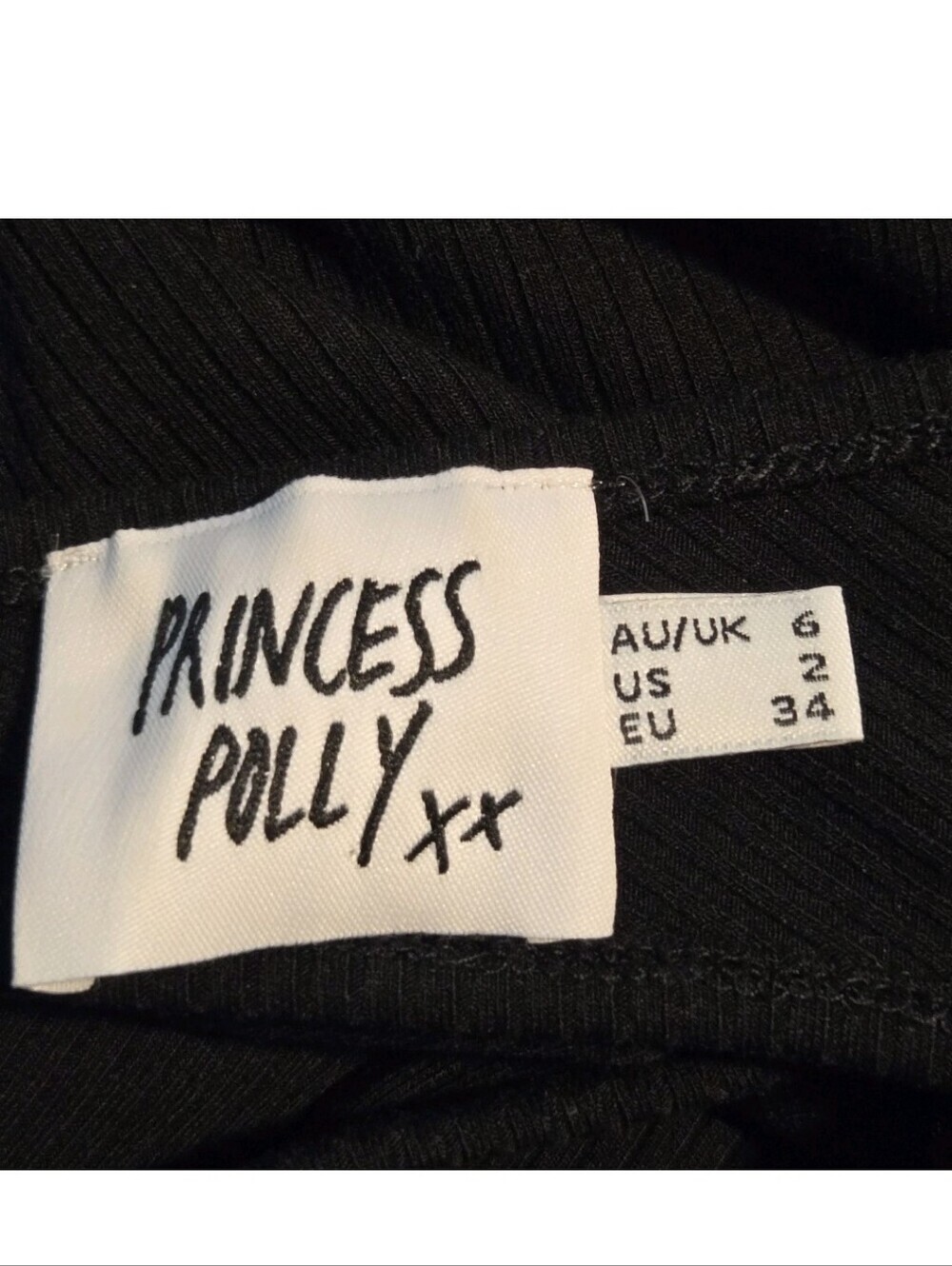 Princess Polly Womens Black One Shoulder Bodycon Club Ribbed Tiller Mini Dress 2 - Picture 5 of 5